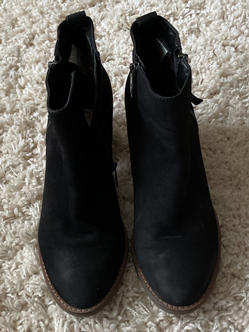 🐣Blondo Nina Whipstitch Waterproof Black Suede Bootie - size 8 - Picture 2 of 8